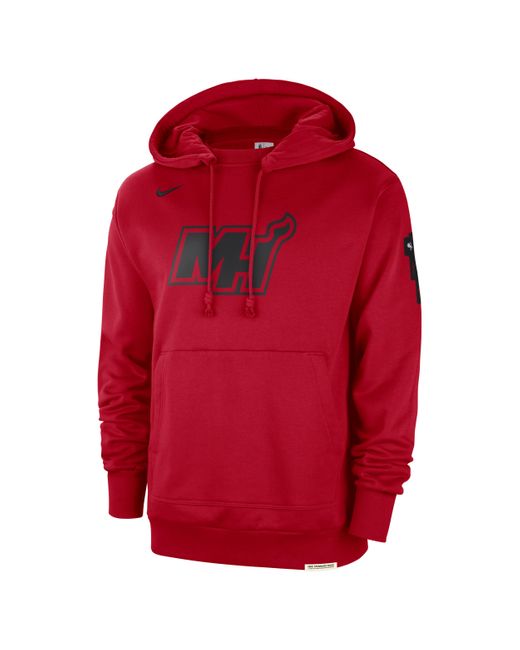 Nike Red Miami Heat Standard Issue 2023/24 City Edition Nba Courtside Hoodie Cotton for men
