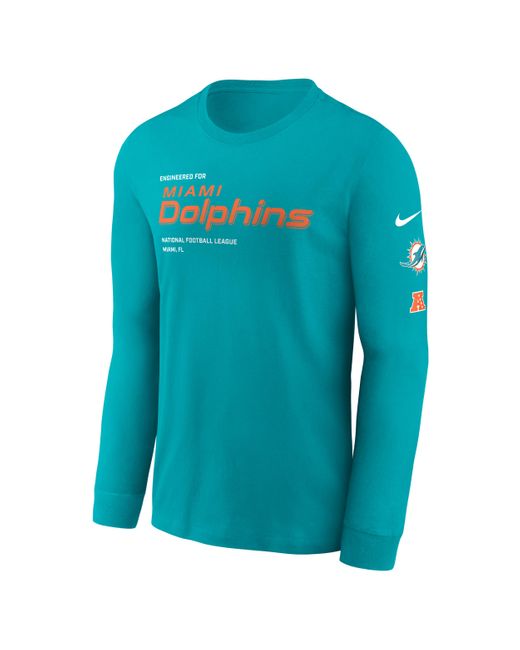 Nike Blue Miami Dolphins Play To Win Essential Nfl Long-Sleeve T-Shirt for men
