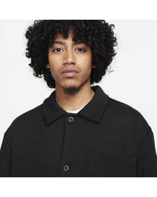 Nike Sportswear Tech Fleece Reimagined Oversized Shacket in Black for ...