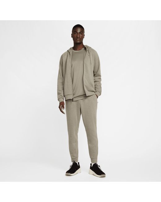Nike Gray Primary Fleece Dri-Fit Uv Performance Jogger Pants for men