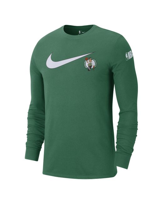 Nike Green Boston Celtics Swoosh Essential Nba Long-sleeve T-shirt for men