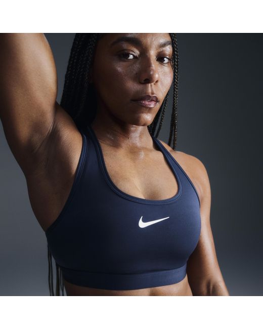 Brassière De Sport Rembourrée Swoosh À Maintien Normal Pour Femme Nike en coloris Blue