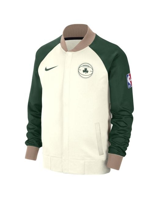 Nike Green Boston Celtics Showtime City Edition Dri-fit Full-zip Long-sleeve Jacket 50% Recycled Polyester for men