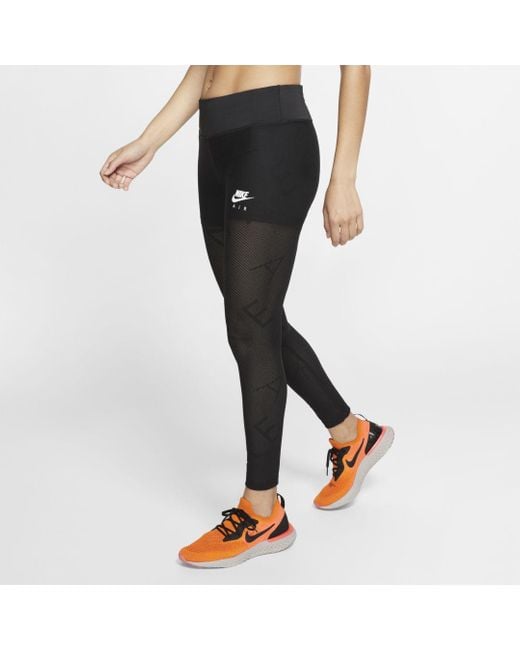 Nike Air 7/8 Mesh Running Tights in Black