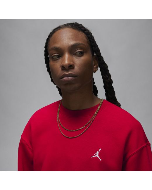 Nike Jordan Brooklyn Fleece Sweatshirt Met Ronde Hals in het Red voor heren
