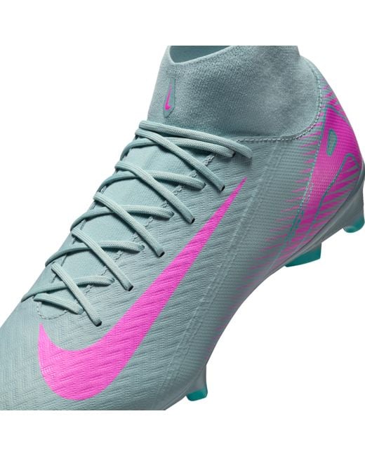 Nike Blue Mercurial Superfly 10 Academy Multi-Ground High-Top Soccer Cleats for men