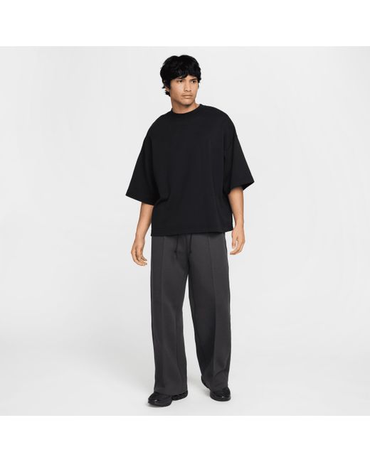 Nike Black Tech Wide-Leg Fleece Pants for men
