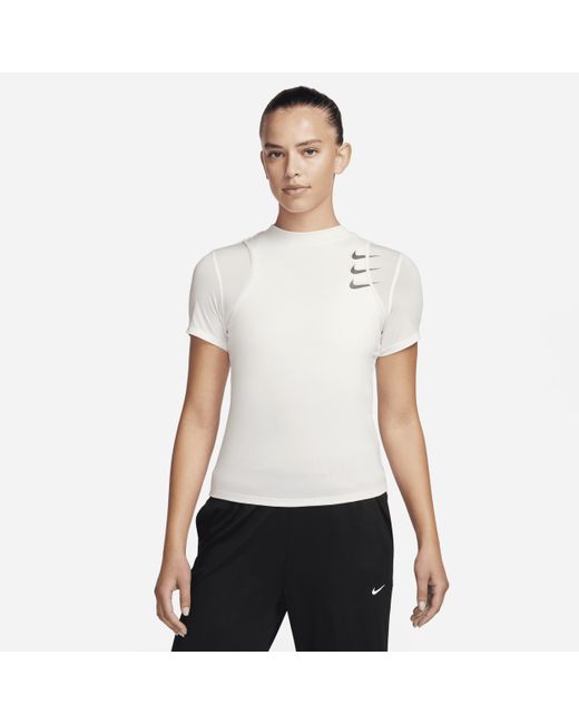Nike White Dri-fit Adv Running Division Short-sleeve Running Top 50% Recycled Polyester
