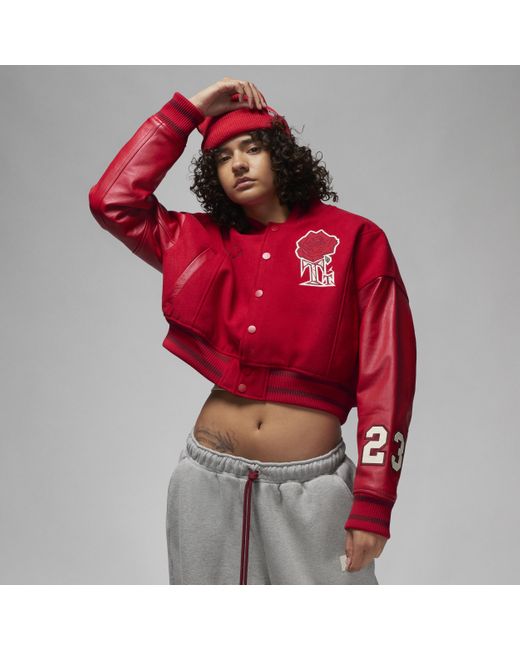 Giacca stile college jordan x teyana taylor di Nike in Red