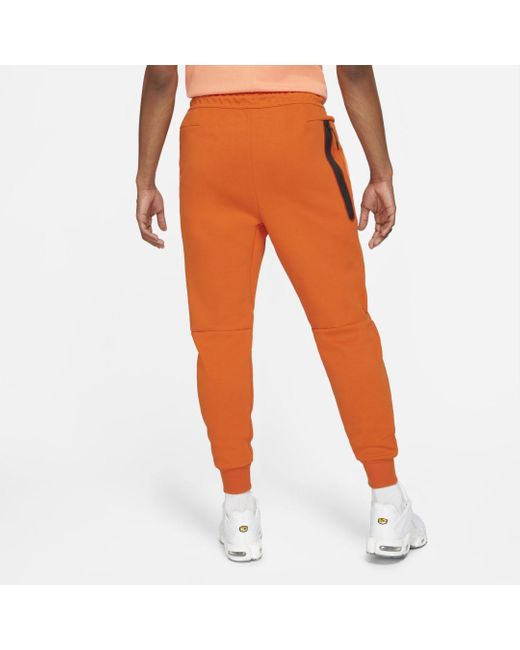 Nike Sportswear Tech Fleece Joggers in Orange for Men | Lyst