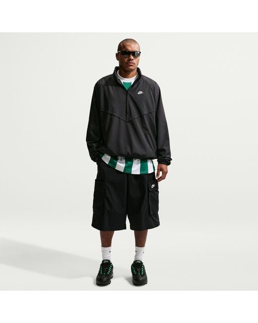Nike Black Windrunner Lightweight Half-Zip Jacket for men