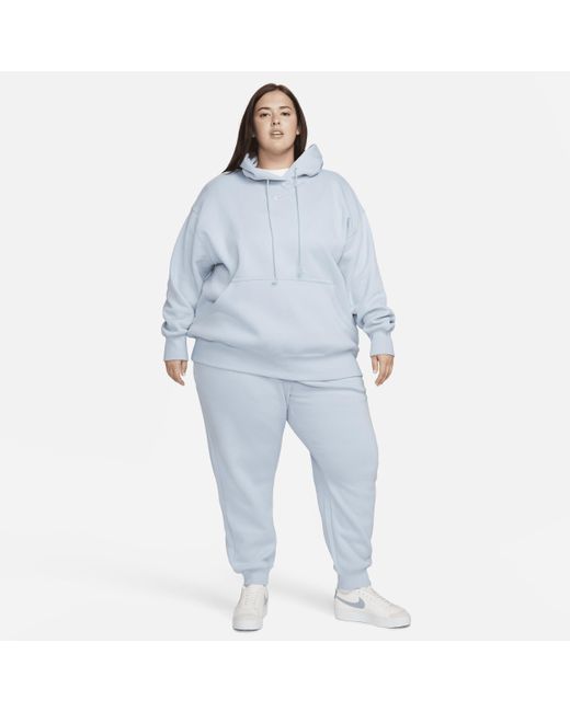 Nike Blue Sportswear Phoenix Fleece High-waisted Jogger Pants (plus Size)