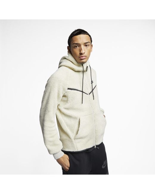 Nike Tech Icon Fleece Zip Hoodie in White for Men | Lyst UK