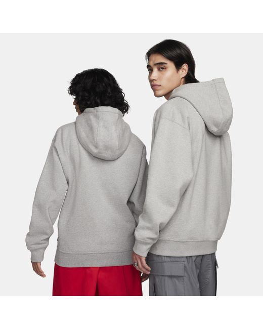 Nike Gray Sb Fleece Pullover Skate Hoodie Polyester