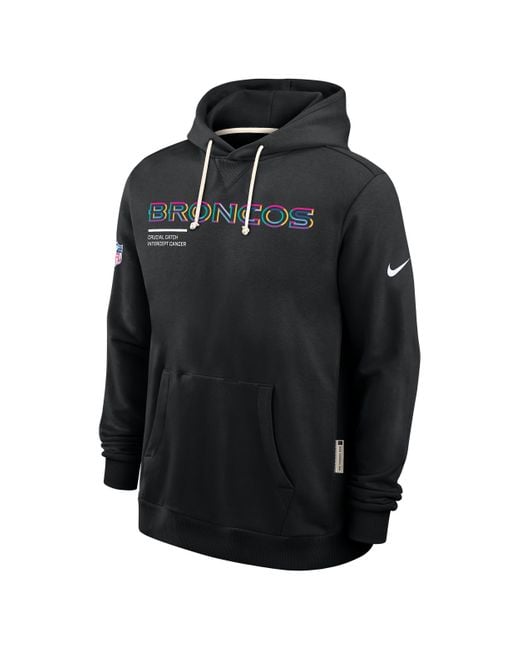 Nike Black Denver Broncos Crucial Catch Sideline Dri-Fit Nfl Pullover Hoodie for men