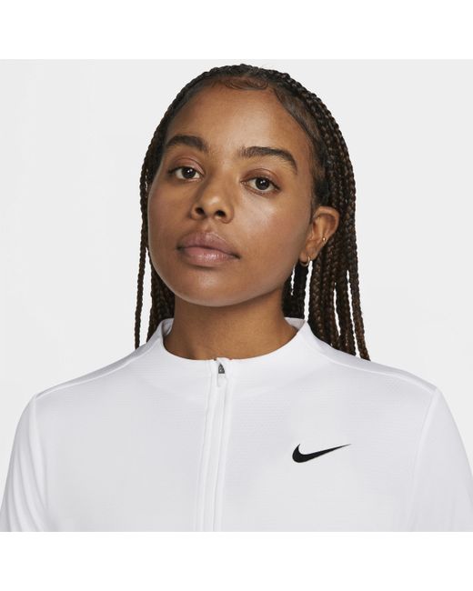 Nike White Dri-fit Uv Advantage 1/2-zip Top