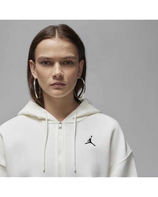 Nike Jordan Brooklyn Fleece Hoodie Met Rits in het Gray