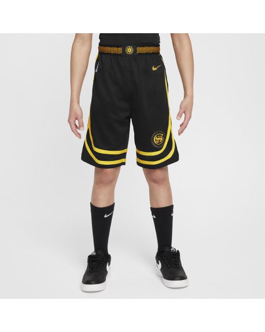 Nike Black Sweat-Wicking Warriors City Edition Shorts for men