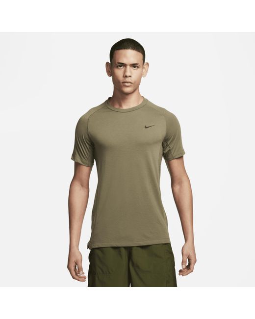 Nike Green Flex Rep Dri-fit Short-sleeve Fitness Top 50% Recycled Polyester for men