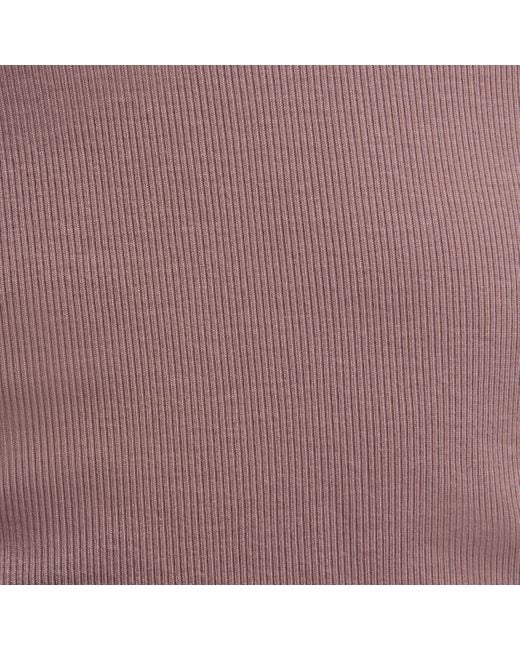 Nike Purple Sportswear Chill Knit Tight Scoop-back Long-sleeve Mini-rib Top