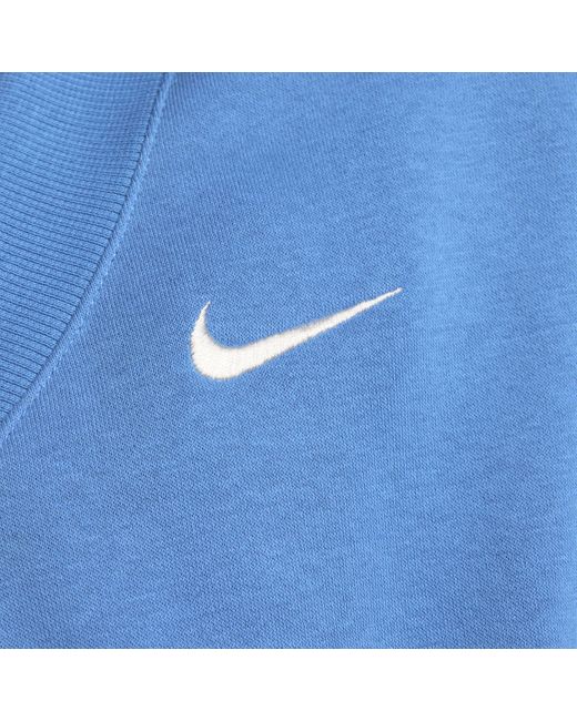 Nike Blue Sportswear Phoenix Fleece Cropped V-neck Top