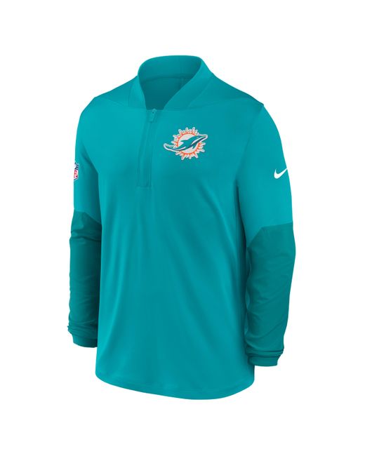 Nike Blue Miami Dolphins Feel The Pressure Dri-Fit Nfl 1/2-Zip Top for men