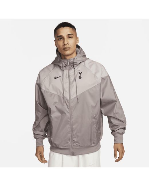 Nike Gray Tottenham Hotspur Sport Essentials Windrunner Hooded Football Jacket 50% Recycled Polyester for men