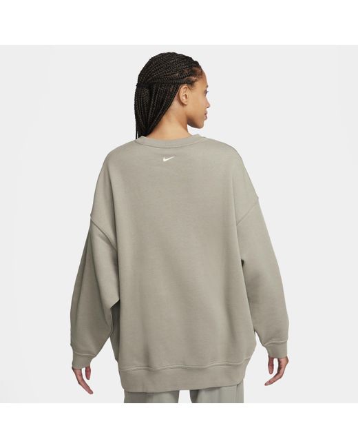 Nike Sportswear Oversized Fleeceshirt Met Ronde Hals in het Gray