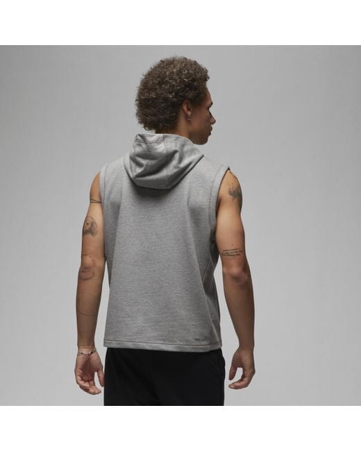 Nike Gray Dri-fit Sport Fleece Sleeveless Hoodie for men