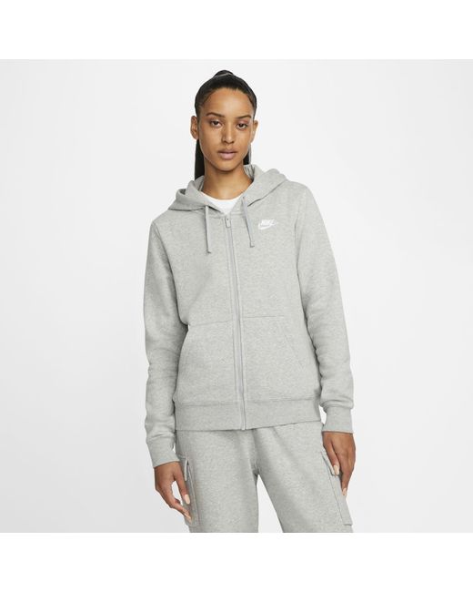 Nike Sportswear Club Fleece Full-zip Hoodie Grey in Grey | Lyst Australia