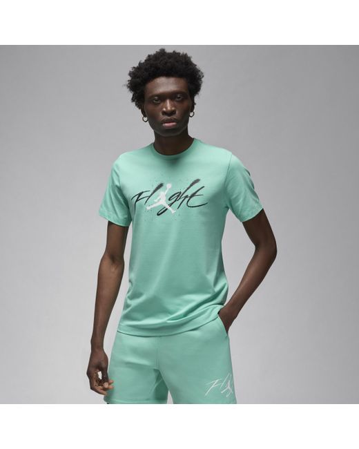 Nike Green Jordan Graphic T-shirt Cotton for men