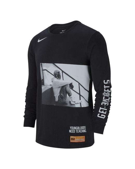 Nike Kyrie "uncle Drew" Men's Long Sleeve T-shirt in Black for Men | Lyst