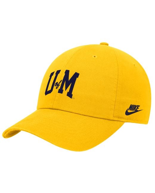 Nike Yellow Michigan College Adjustable Cap
