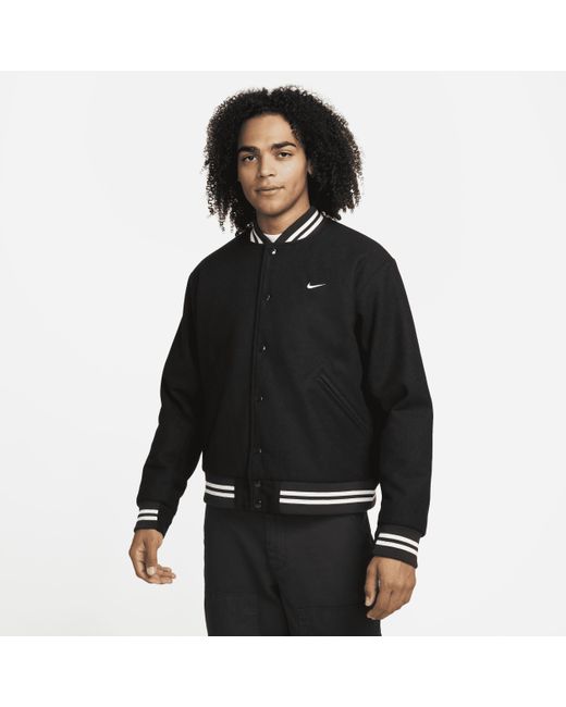 Nike Sportswear Authentics Varsity Jacket In Black, for Men | Lyst