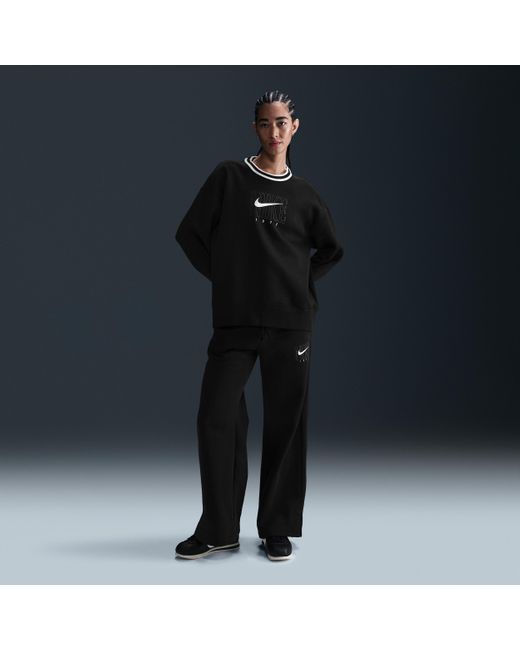 Nike Blue Sportswear Phoenix Fleece Oversized Graphic Crew-Neck Sweatshirt