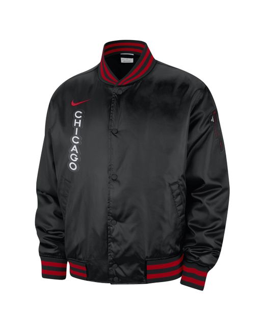 Nike Black Chicago Bulls 2023/24 City Edition Nba Jacket 50% Recycled Polyester for men