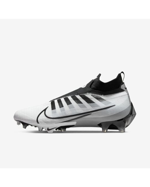 Nike Vapor Edge Elite 360 Flyknit Football Cleats in White,Light Smoke Grey,Metallic (Gray) for