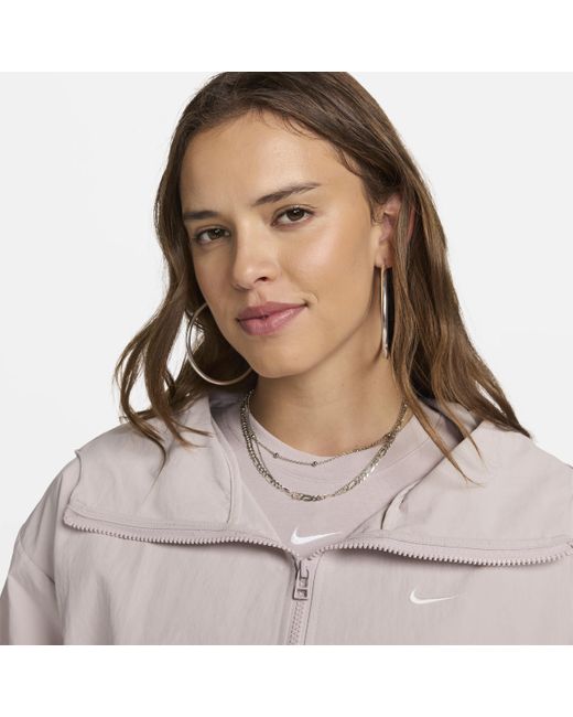 Nike Gray Sportswear Everything Wovens Oversized Hooded Jacket