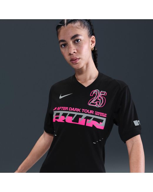 Nike Black After Dark Tour Dri-Fit Graphic Running Jersey