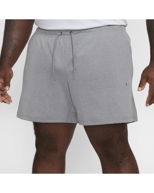 Nike Gray Primary Fleece 7" Dri-Fit Unlined Performance Shorts for men
