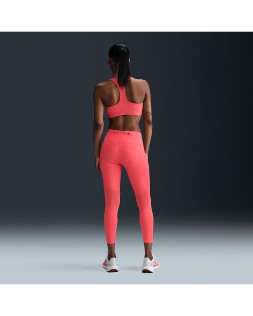 Nike Red Fast Mid-Rise 7/8 Leggings