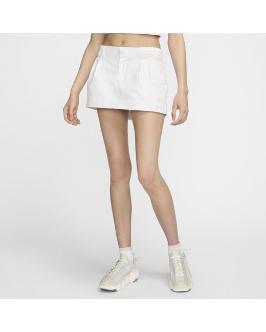 Nike Sportswear Canvas Minirok Met Lage Taille in het White