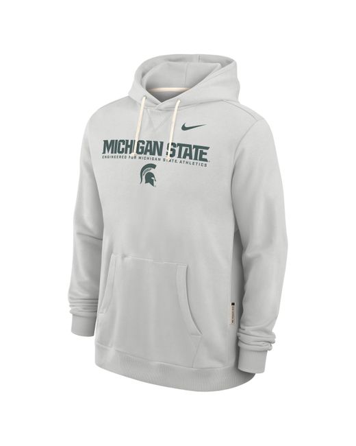 Nike Gray Michigan State Sideline Dri-Fit College Pullover Hoodie for men