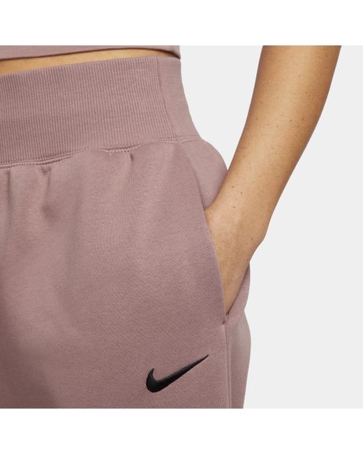 Nike Blue Sportswear Phoenix Fleece High-waisted Oversized Tracksuit Bottoms Polyester