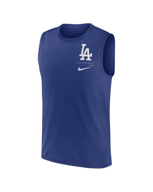 Nike Blue Los Angeles Dodgers Large Logo Dri-fit Mlb Muscle Tank Top for men