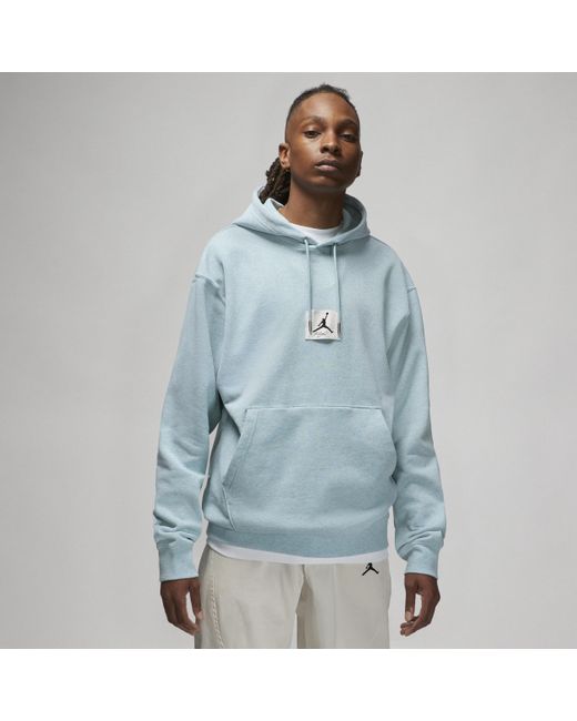 Nike Jordan Flight Fleece Pullover Hoodie In Grey, in Blue for Men | Lyst
