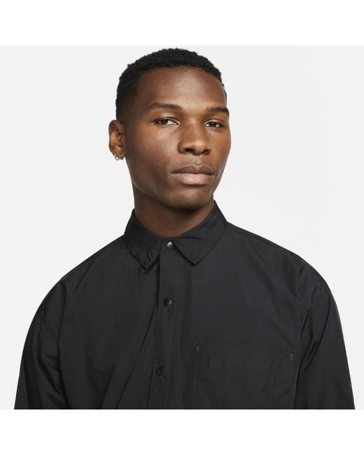 Nike Sportswear Tech Pack Geweven Shirt Met Lange Mouwen in het Black voor heren