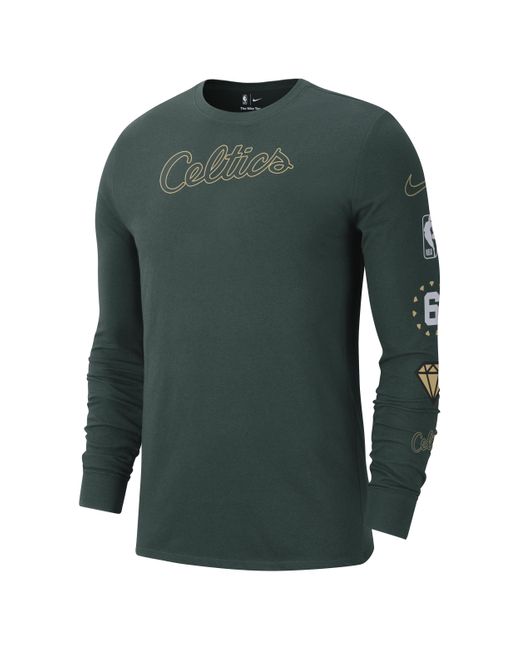 Nike Boston Celtics City Edition Nba Long-sleeve T-shirt In Green, for ...