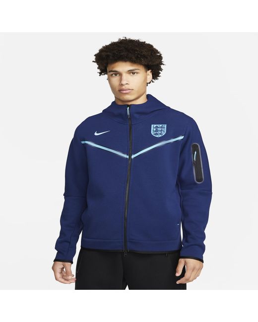 Nike England Full-zip Tech Fleece Hoodie in Blue for Men | Lyst UK