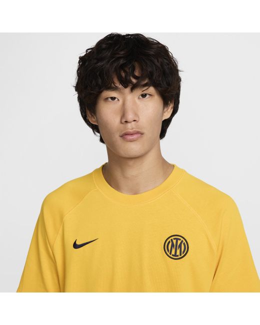 Nike Yellow Inter Milan Travel Football Short-Sleeve Top for men